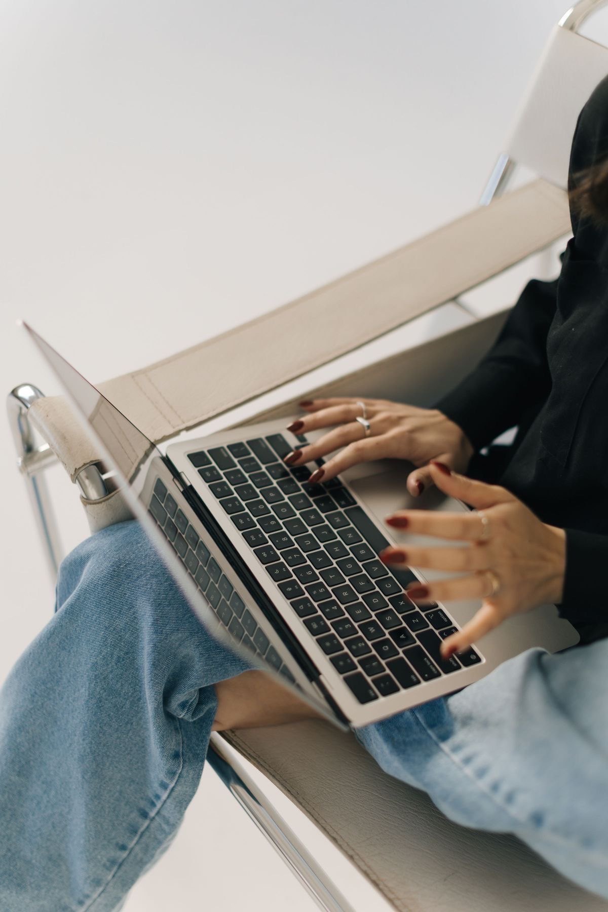 Working on a Shopify store from the studio chair